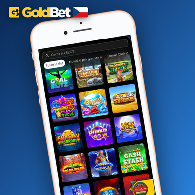 Mobilní herní lobby Goldbet Casino app s tisíci slotů od předních vývojářů