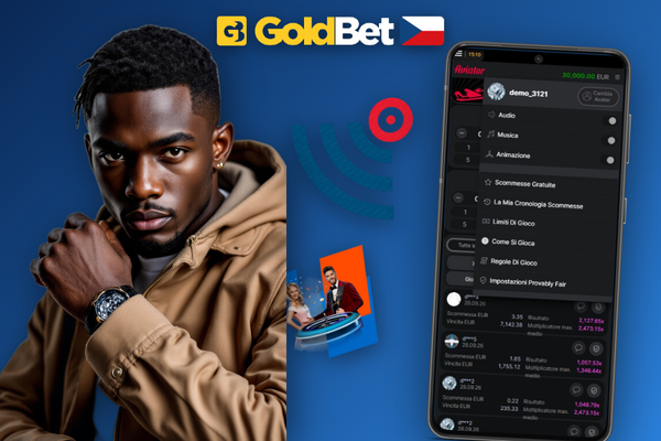 Aviator demo režim v Goldbet Casino — herní rozhraní Spribe s tlačítkem DEMO