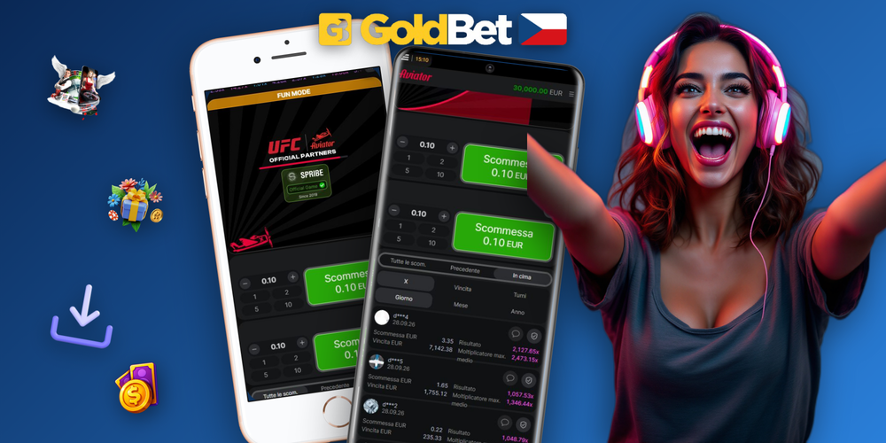 Graf multiplikátoru Aviator online v Goldbet Casino s křivkou stoupající přes 5x