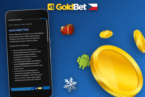 Doba zpracování výběru v Goldbet Casino – hodiny a potvrzovací zpráva na mobilu