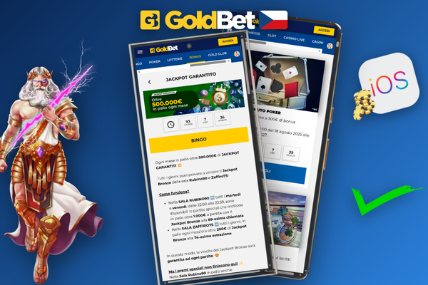 Sekce vkladu Goldbet Casino s polem pro promo kód a platebními metodami Visa a Revolut