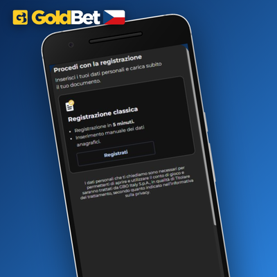 Zvolte metodu registrace v Goldbet Casino – e-mail nebo telefonní číslo