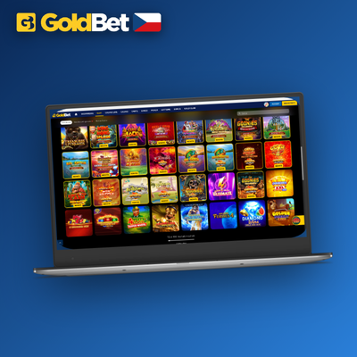 Goldbet Casino v prohlížeči na laptopu na kavárenském stole bez instalace